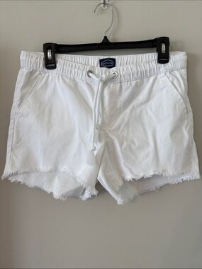 Scoop NYC White Frayed Hem Drawstring Women’s Shorts